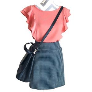 LOFT Gray Pattern Career skirt